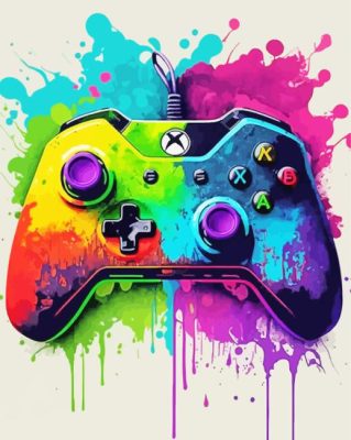 Colorful Wireless Controller Paint By Numbers 