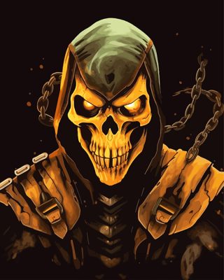 Mortal Kombat Skull Paint By Numbers