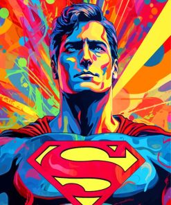 Superman Psychedelic Paint By Numbers