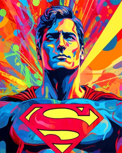 Superman Psychedelic Paint By Numbers