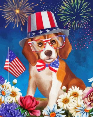 Patriotic Dogs Paint By Numbers 
