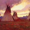 Teepees At Sunset Paint By Numbers