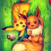 Pikachu And Eevee Paint By Numbers