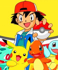 Ash Ketchum Pokemon Paint By Numbers
