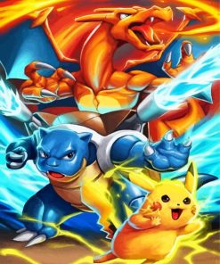 Pikachu And Charizard Paint By Numbers