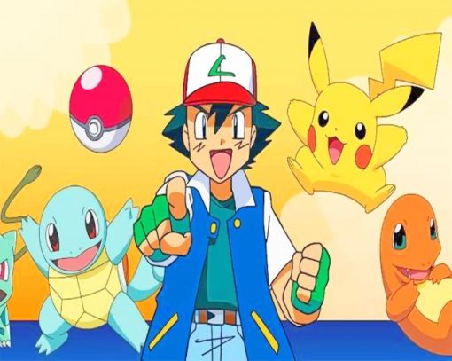 Ash And Pokemon Species Paint By Numbers