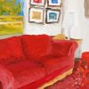 Abstract Red Couch Paint By Number